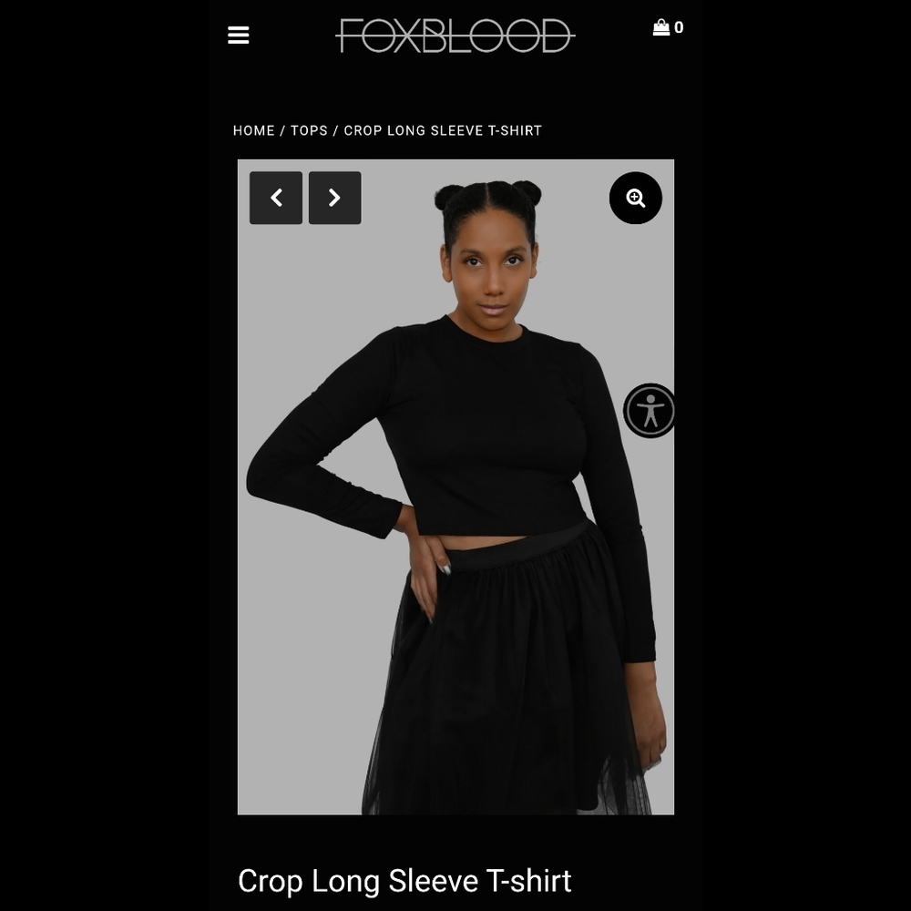 Foxblood cropped long sleeve top 4x